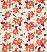 Offwhite Base Orange Floral Printed Fabric Material